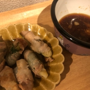 豚肉みょうが巻きの薬味のせ